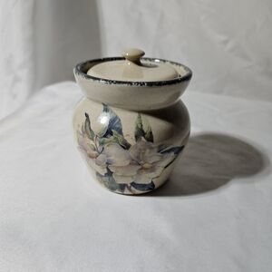 Vintage Home And Garden Party Small Crock/Sugar Bowl W Lid Magnolia Collection
